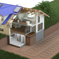 Geothermal probes heat pumps