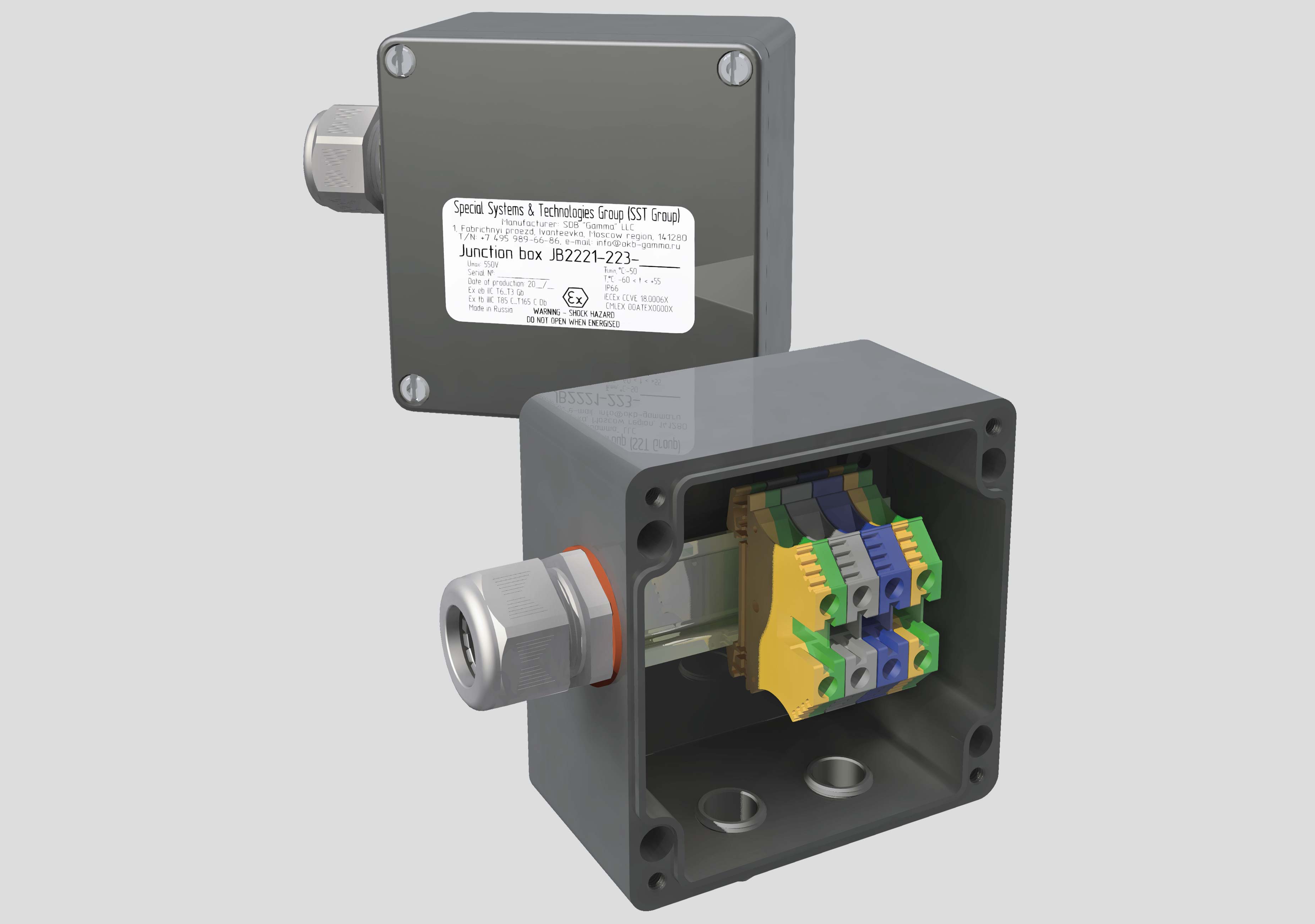 Junction Box for Heating Cable with Mineral Insulation